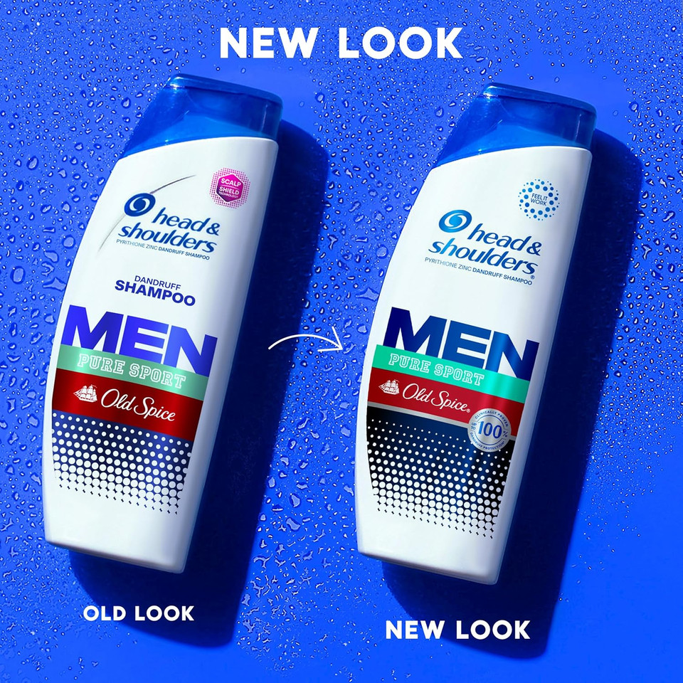 Head And Shoulders Mens 2 In 1 Dandruff Shampoo And Conditioner, Old Spice Pure Sport, 20.7 Oz