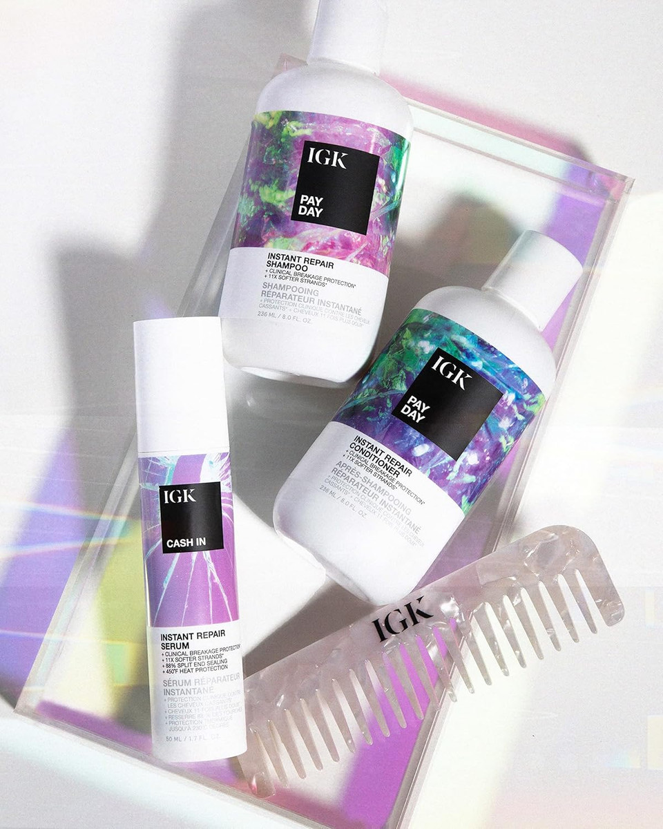 Igk Pay Day Instant Repair Shampoo | Bond-Building + Damage Repair | Vegan + Cruelty Free | 8 Oz