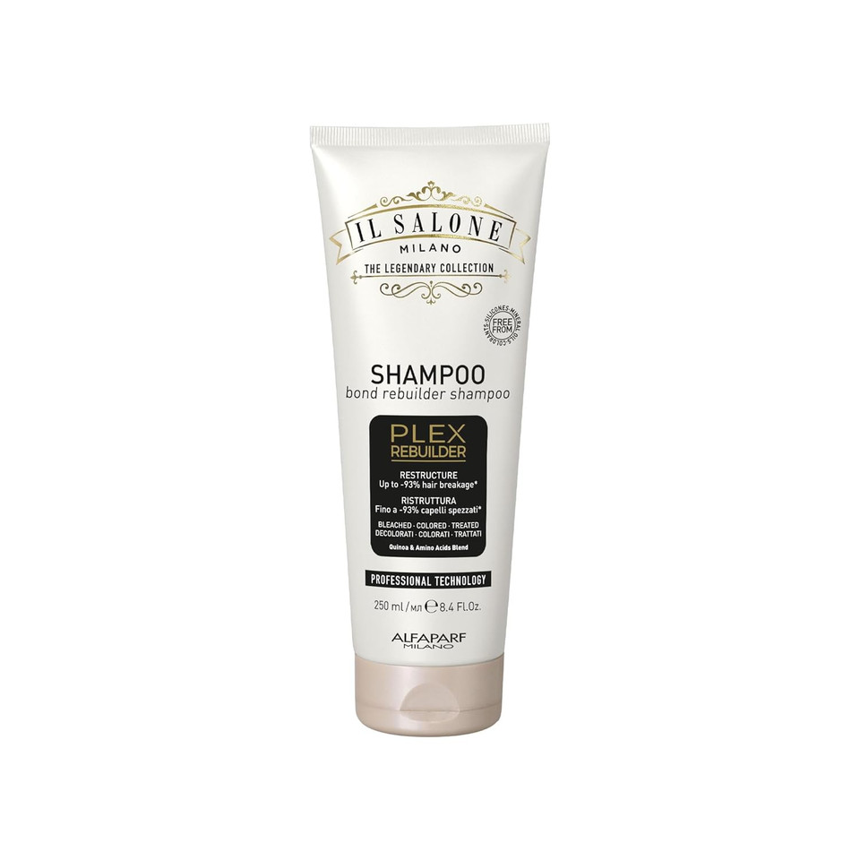 Il Salone Milano Professional Plex Rebuilder Shampoo For Bleached, Colored, Treated Hair - Restores And Restructures - Bond Rebuilder - Premium Quality - 8.45 Fl. Oz. / 250 Ml