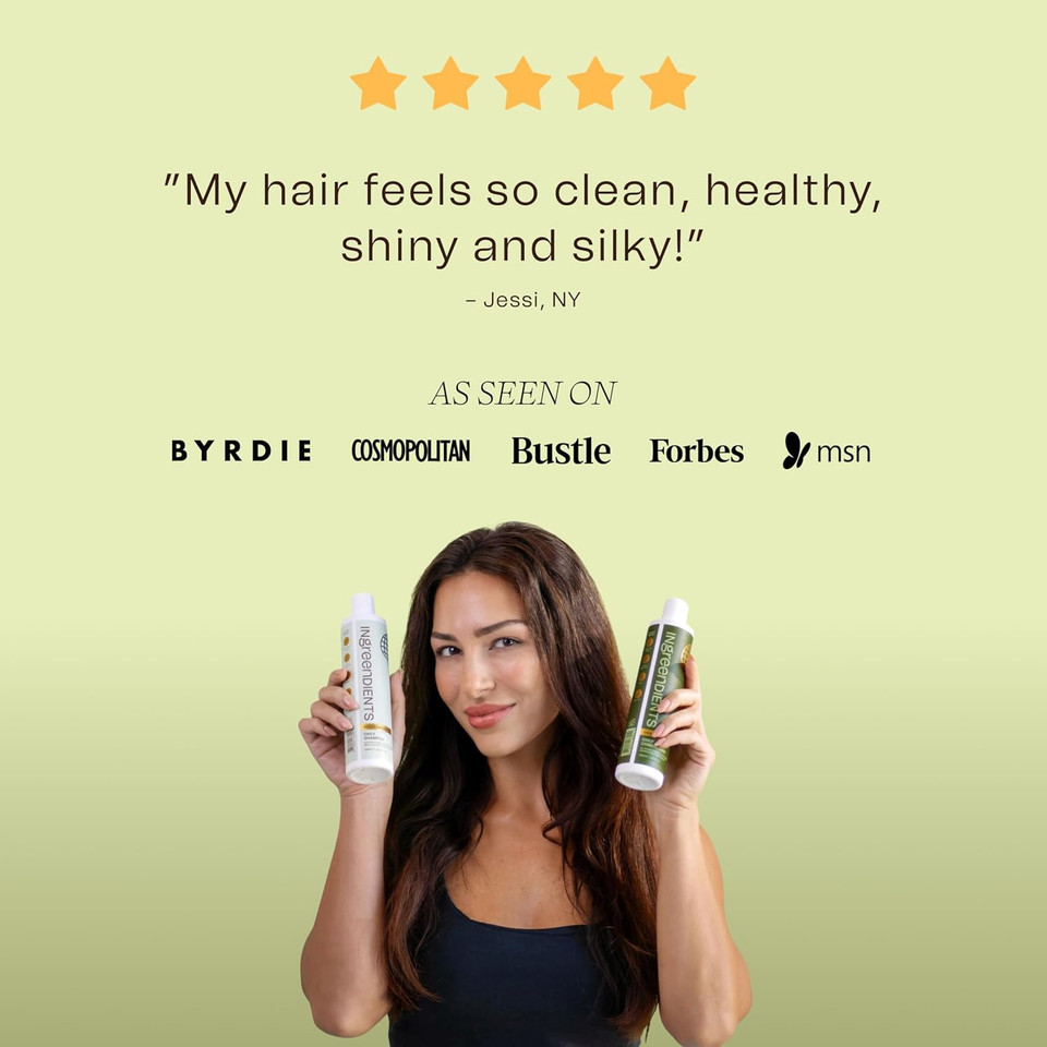 Non Toxic Vegan Shampoo With Organic Ingredients, Apple Cider Vinegar & Tea Tree Oil - Sulfate Free, Color Safe, Paraben Free, Gluten Free, Cruelty Free, Ph Balanced