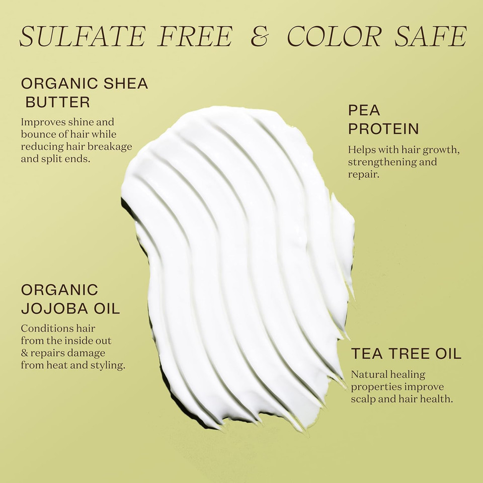 Tea Tree Hair Conditioner - Organic, Sulfate-Free, Color-Safe, Silicone-Free, Cruelty-Free, With Shea Butter And Jojoba Oil