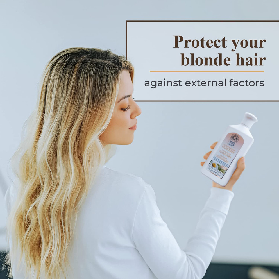 Intea Blonde Hair Conditioner With Natural Chamomile Extract - Keeps And Enhances Blonde Hair Colour - 8.5 Oz (250 Ml)