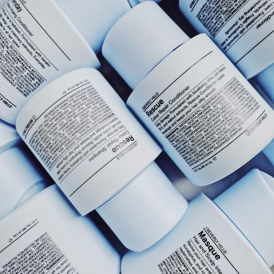 J Beverly Hills Blue Rescue Colour Repair Conditioner With Omega 3 Oil For Damaged Hair, (3 Oz, 12 Oz, 32 Oz)