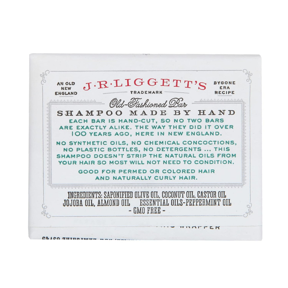 J·R·Liggett'S All-Natural Shampoo Bar, Jojoba & Peppermint Formula-Supports Strong & Healthy Hair-Nourish Follicles With Antioxidants & Vitamins-Detergent And Sulfate-Free, Set Of Three,3.5 Ounce Bars