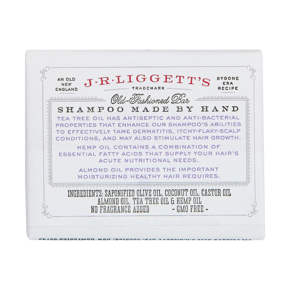 J·R·Liggett'S All-Natural Tea Tree Oil Shampoo Bar | Solid Dry Bar For Sensitive And Itchy Scalp | For Natural And Oily Hair | Sulfate-Free With Antioxidants And Vitamins | 1 Pk | Tee Tree Oil | 3.5Oz