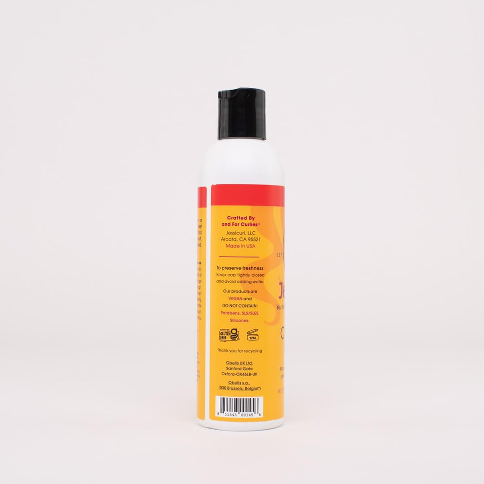 Jessicurl, Hair Cleansing Cream, Island Fantasy, 8 Fl Oz. Moisturizing Shampoo For Curly Hair, Sulfate Free Shampoo For Dry Hair