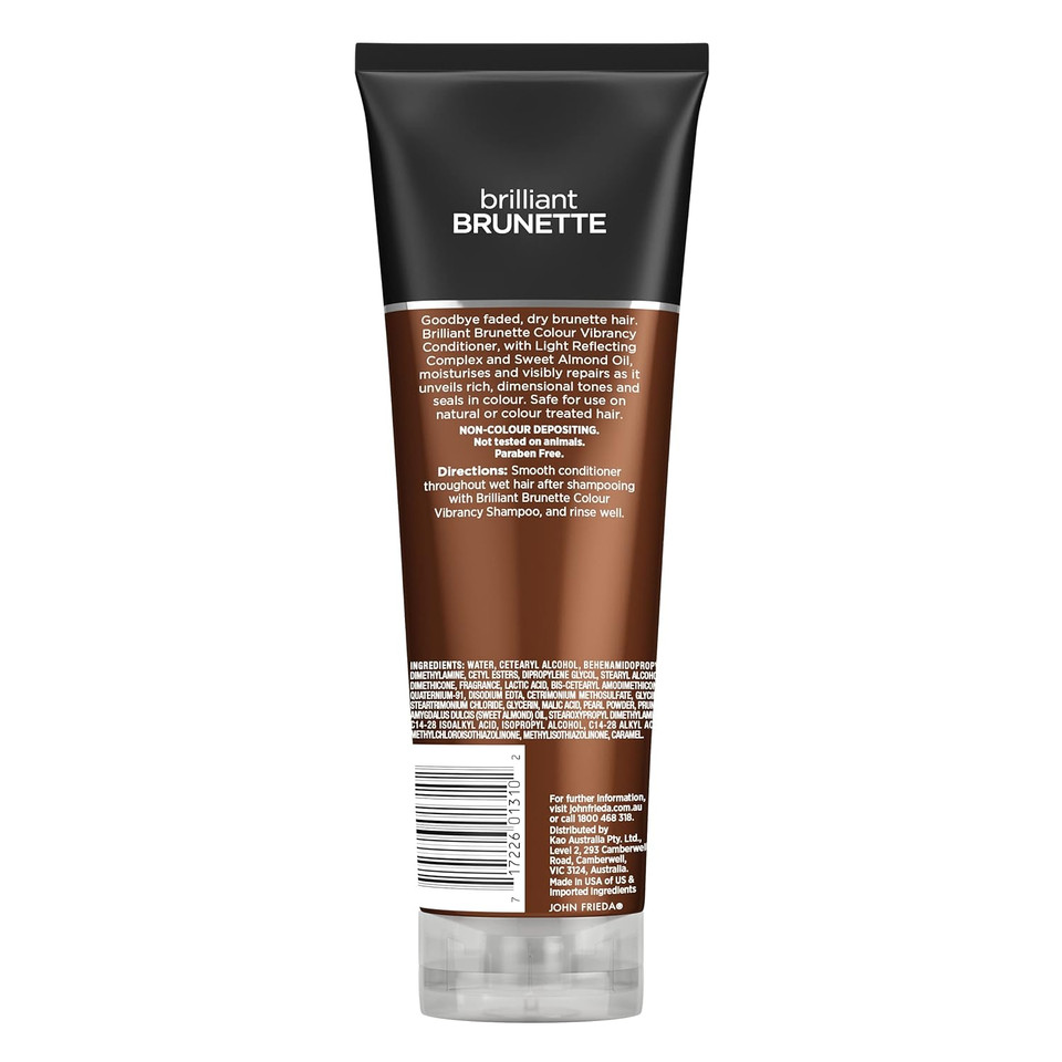 John Frieda Brilliant Brunette, Color Boosting Conditioner, Enhances And Protects Multi-Dimensional Tones, With Sweet Almond Oil To Rehydrate And Replenish Dry Hair, 8.45 Oz