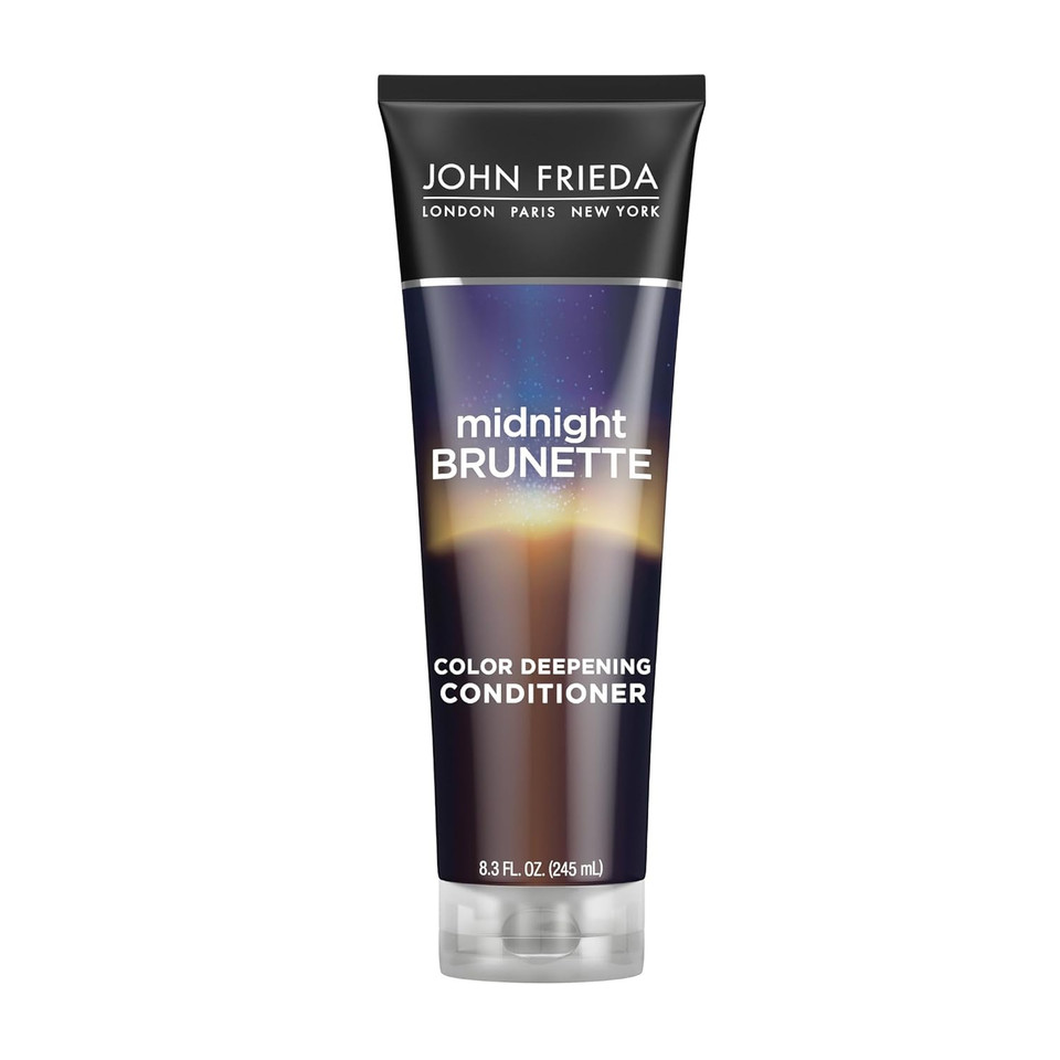 John Frieda Midnight Brunette Conditioner, Color Deepening Conditioner To Enhance And Refresh Brunette Tones, Infused With Cocoa And Primrose Oil To Nourish And Enhance Brunette Tones, 8.3 Oz