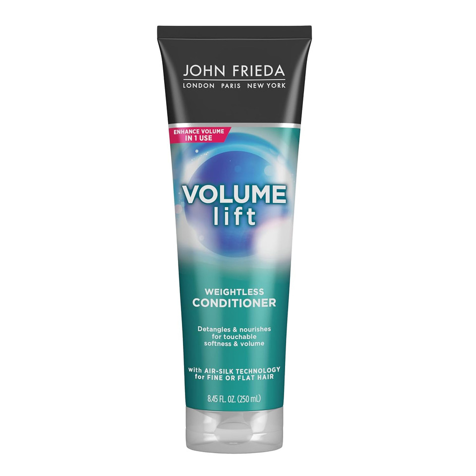 John Frieda Volume Lift Weightless Conditioner, Lightweight Volumizing Conditioner With Air-Silk Technology For Fine Or Flat Hair, Adds Natural Fullness, Safe For Color-Treated Hair, 8.45 Oz