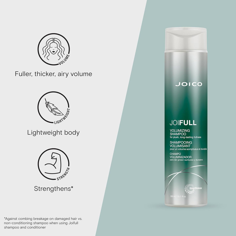 Joico Joifull Volumizing Set | For Fine, Thin Hair | Add Instant Body | Long-Lasting Fullness | For Thicker Bouncier Hair | Boost Shine | With Lotus Flower & Bamboo Extract