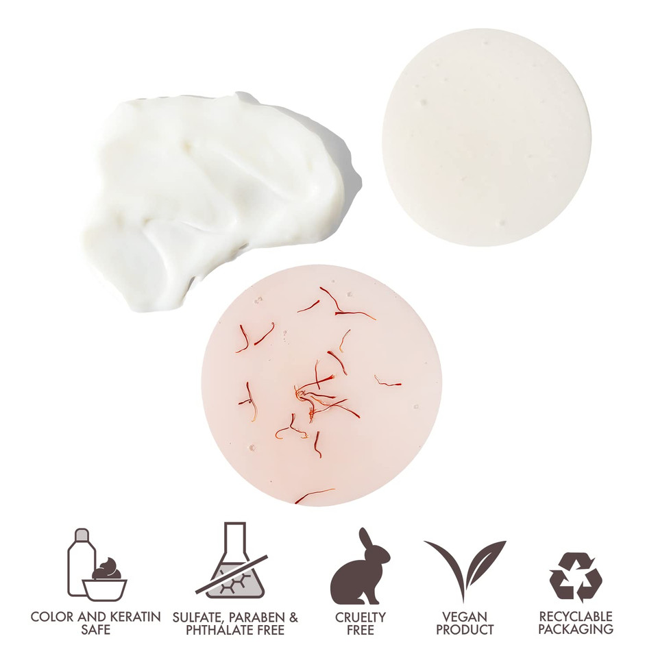 Joon Moisturizing Travel Size Gift Set | Saffron Hair Elixir (1.11 Fl Oz), Saffron Rose Shampoo (2 Fl Oz) And Conditioner (2 Fl Oz)