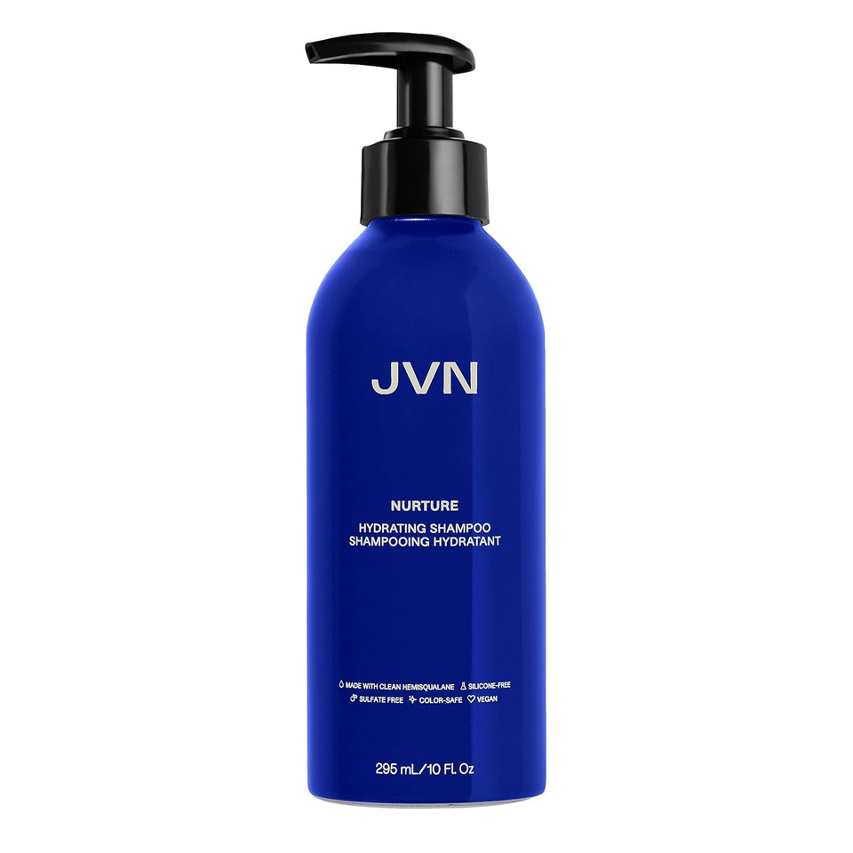 Jvn Nurture Hydrating Shampoo, Moisturizing Shampoo For All Hair Types, Detangles & Softens Hair, Made With Clean Hemisqualane (10 Fl Oz)