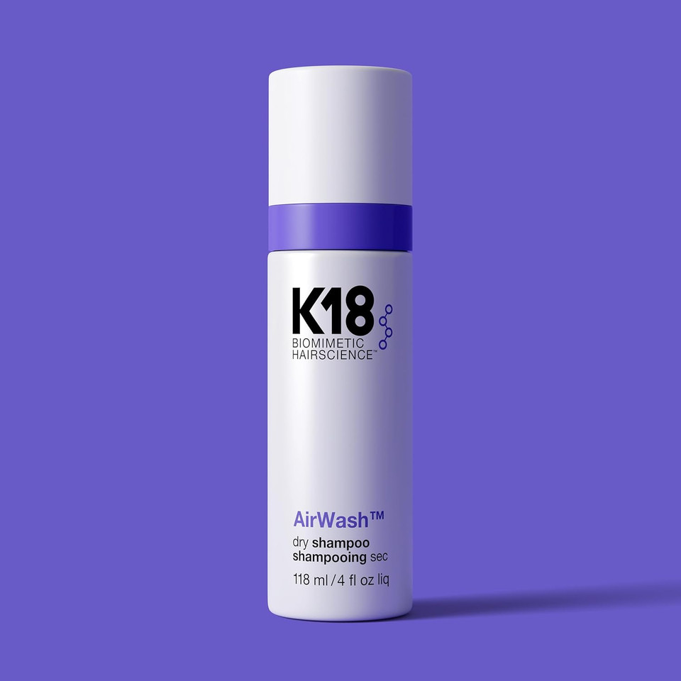 K18 Airwash Dry Shampoo, Non-Aerosol, Balances Scalp & Controls Excess Oil Production