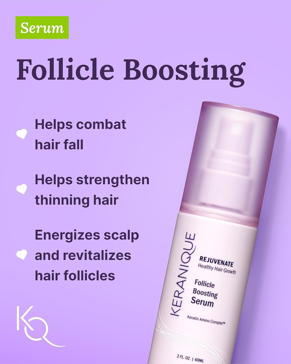 Keranique Damage Control Set For Thinning Hair - Shampoo & Conditioner For Damaged Hair, Follicle Booster Serum, Lift & Repair Spray - Keratin Enriched Repair Products For Dry, Thin Hair - Travel Size