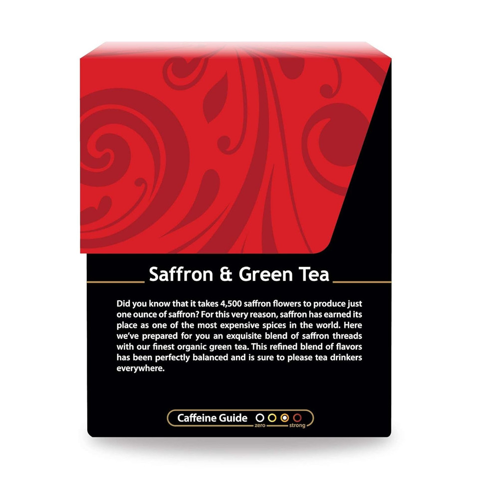 Buddha Teas Saffron & Green Tea - Ou Kosher, 18 Bleach-Free Tea Bags