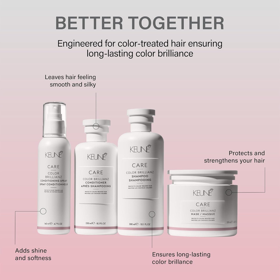 Keune Care Color Brillianz Shampoo, Color-Safe & Uv-Protecting Cleanser For Color-Treated Hair, 10.1 Fl Oz