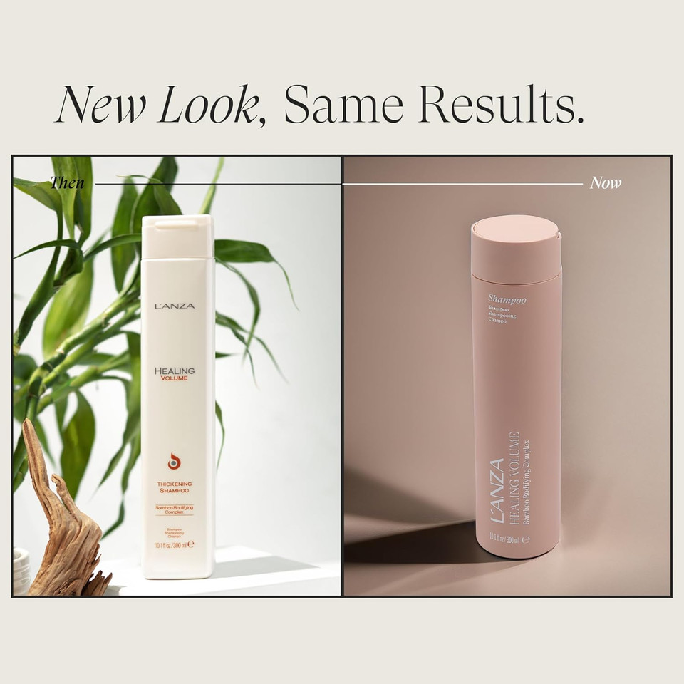 L'Anza Healing Volume Thickening Shampoo, Volumizing Shampoo Boosts Shine & Thickness Of Fine Flat Hair, Rich With Bamboo & Keratin For Natural Long Lasting Volumizing Effects, New Bottle