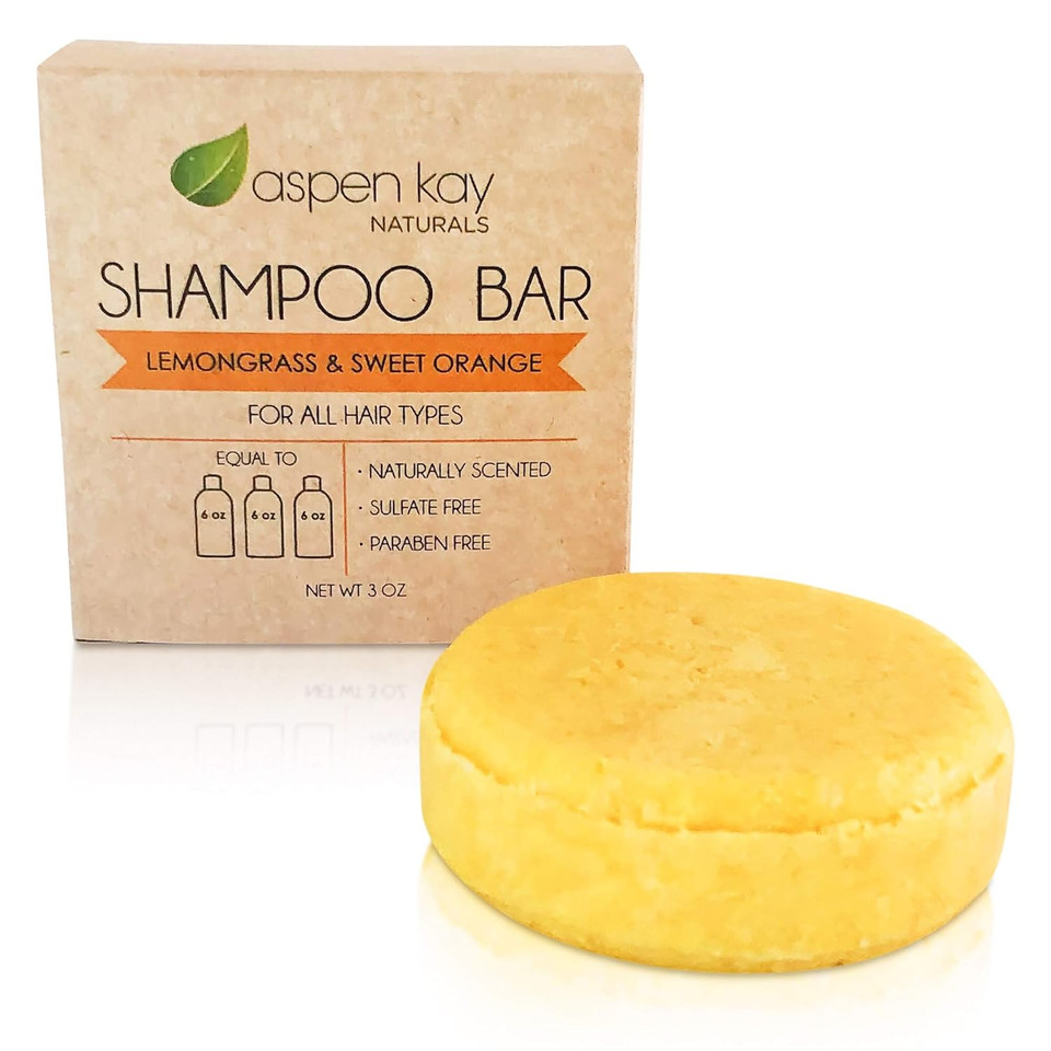 Lemongrass & Sweet Orange Shampoo & Conditioner Bar With Mini Soap Dish  Bars Made With Natural & Organic Ingredients, Sulfate-Free, Cruelty-Free & Vegan 3 Ounce Bar