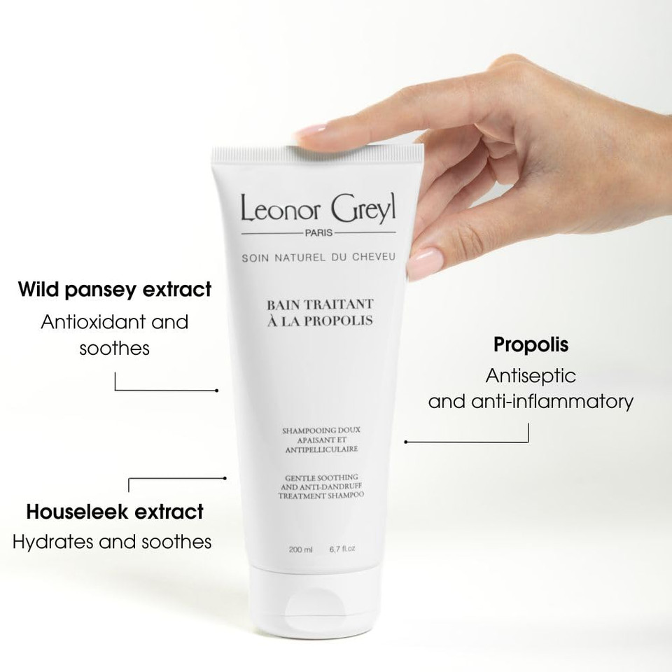 Leonor Greyl Gentle Dandruff Shampoo (Bain Traitant A La Propolis), Propolis & Chamomile Natural Dandruff Shampoo, 6.7 Oz. Made In France