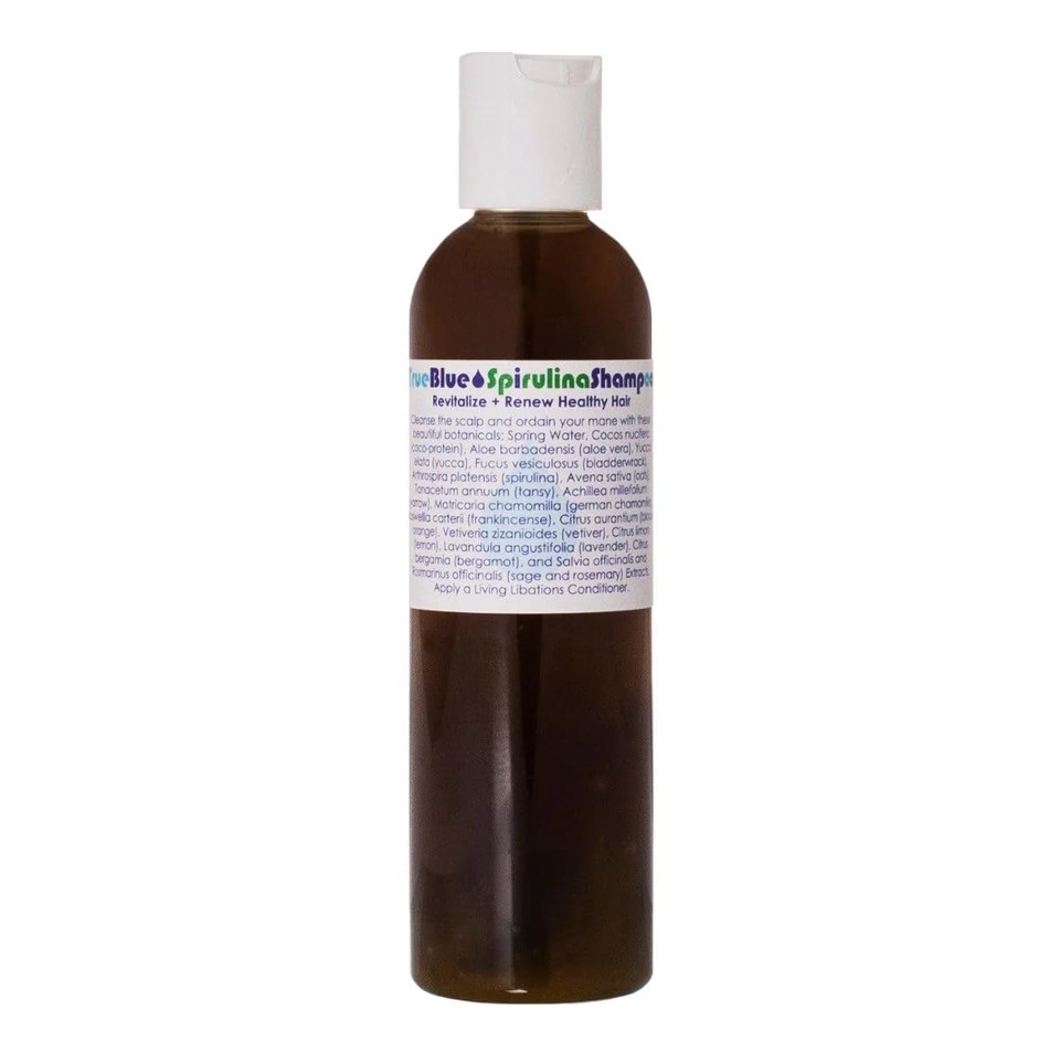 Living Libations - Organic True Blue Spirulina Shampoo | Natural, Plant-Based, Clean Beauty (4 Fl Oz | 120 Ml)