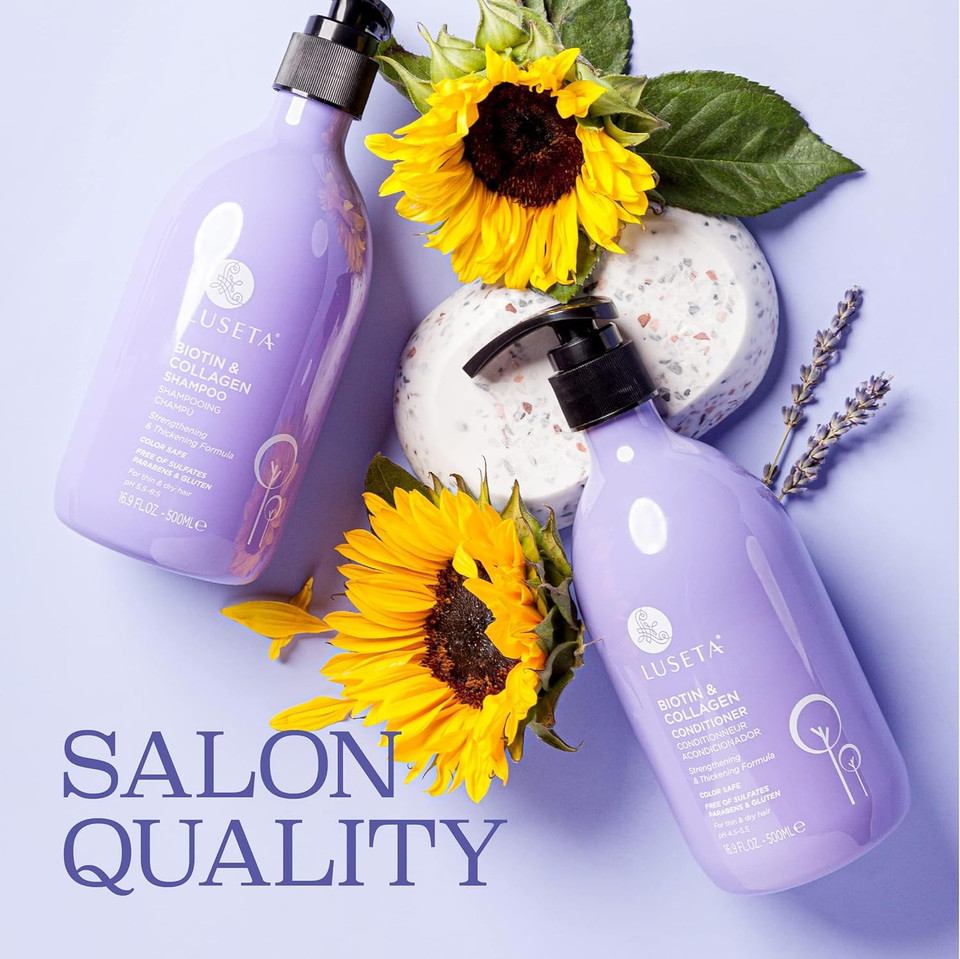 Luseta Hyaluronic Acid Moisturizing Shampoo & Conditioner Set For Dry And Damaged Hair, Sulfate Free Shampoo And Conditioner For Women Infused With Argan Oil And Shea Butter Paraben-Free 2 X 1.01Oz