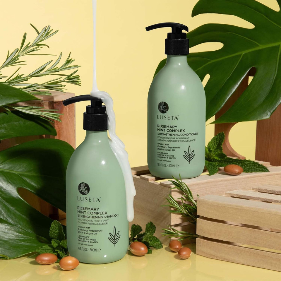 Luseta Rosemary Mint Strengthening Shampoo And Conditioner Provide Nourishment & Smoothness For Thin Hair,Reduce Frizz And Add Shine For All Hair Types 16.9Oz×2