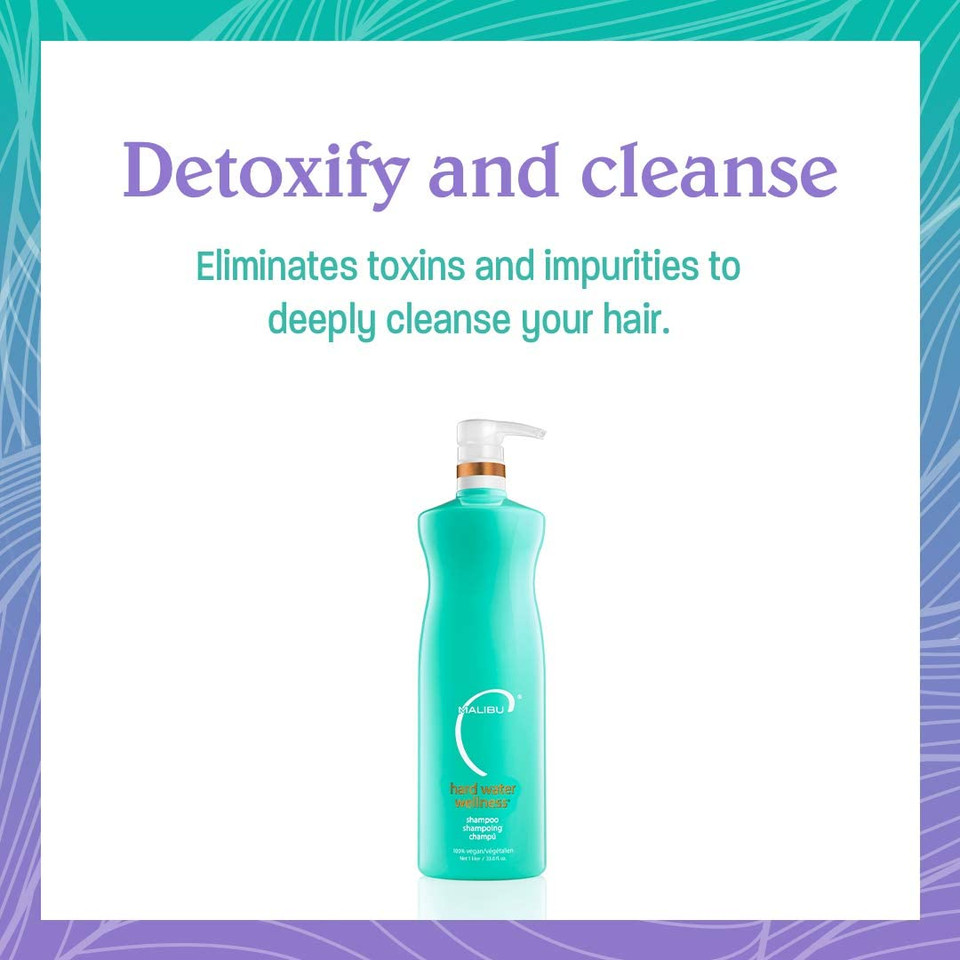 Malibu C Hard Water Wellness Shampoo - Hydrating, Sulfate-Free Hair Care For Hard Water - Removes Minerals And Buildup