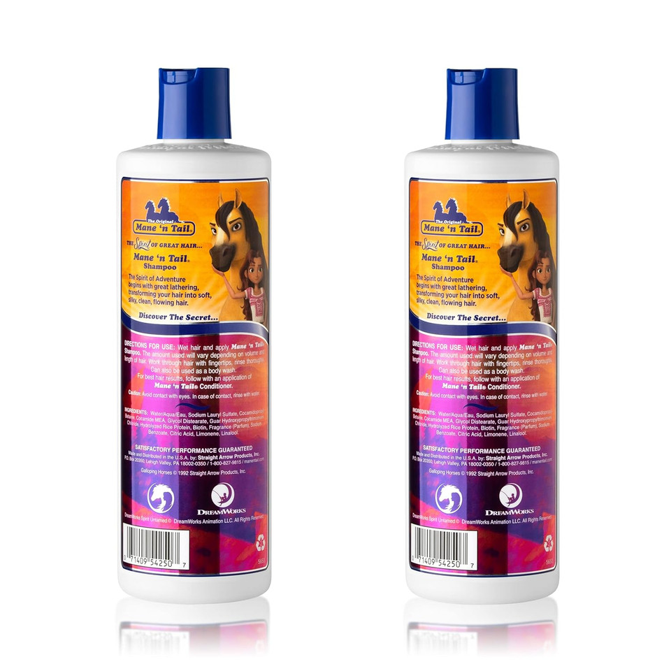 Mane 'N Tail Spirit Untamed Shampoo  Caramel Apple Scented, Gentle Rinse Shampoo & Body Wash For Soft, Silky Hair (11.02 Oz)