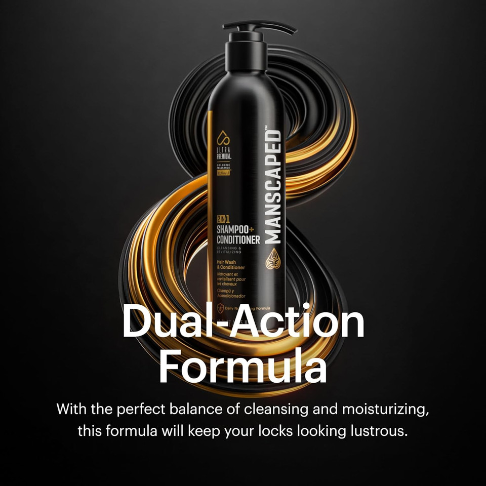 Manscaped® 2 In 1 Shampoo & Conditioner, Ultrapremium Formula Infused With Sea Kelp, Coconut Water, Aloe For Nourishing And Hydrating Hair (16 Oz)