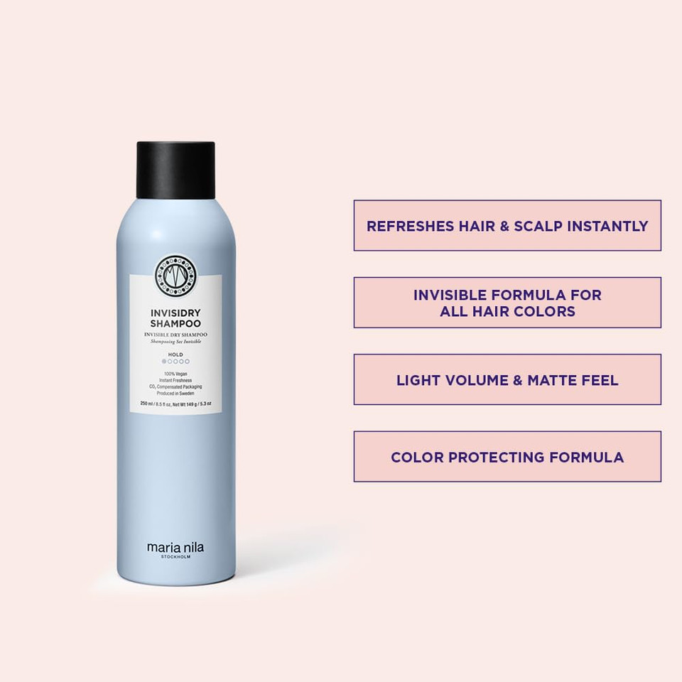 Maria Nila Invisidry Shampoo, Freshens Up Hair & Scalp, Leaves No Trace Of Product, 100% Vegan & Sulfate/Paraben Free