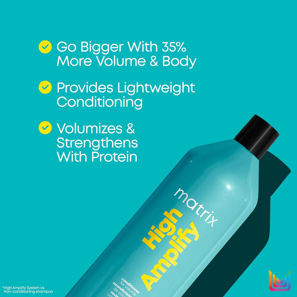 Matrix High Amplify Volumizing Conditioner - Instant Lift, Lasting Volume & Strengthening, Silicone-Free, Boost Structure In Fine, Thin & Limp Hair