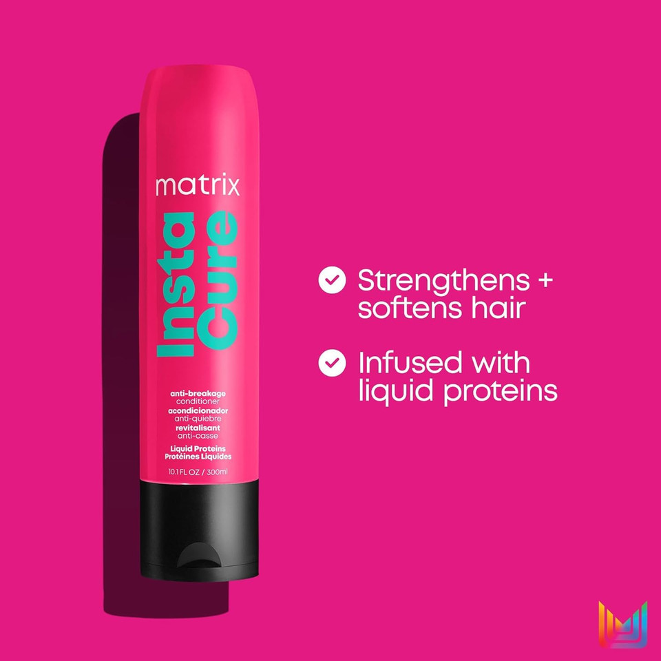 Matrix Instacure Anti-Breakage Shampoo & Conditioner Set - Repairs & Strengthens Hair, Reduces & Prevents Breakage & Frizz, For Dry, Damaged, Color Treated & Brittle Hair, Vegan