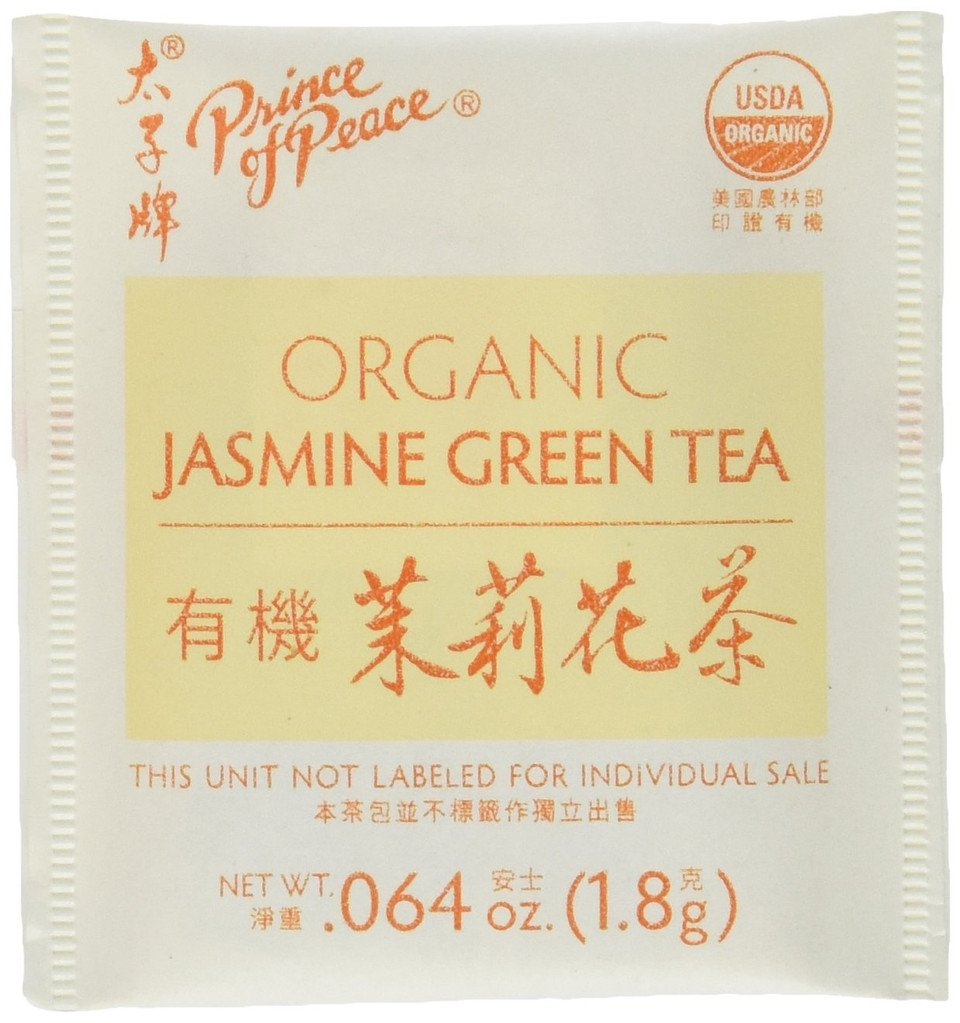 Prince Of Peace Organic Jasmine Green Tea, 100 Tea Bags  100% Organic Green Tea  Unsweetened Green Tea  Lower Caffeine Alternative To Coffee  Herbal Health Benefits