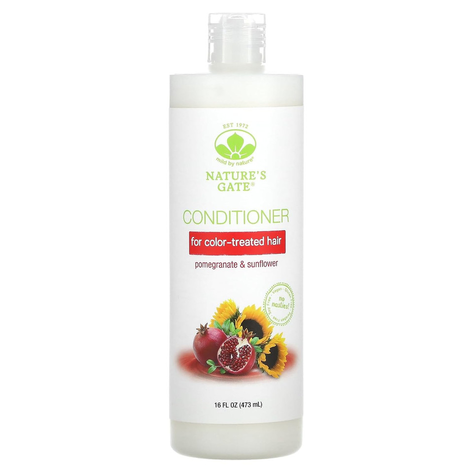 Mild By Nature (Nature'S Gate), Pomegranate & Sunflower Conditioner For Color-Treated Hair, 16 Fl Oz (473 Ml)