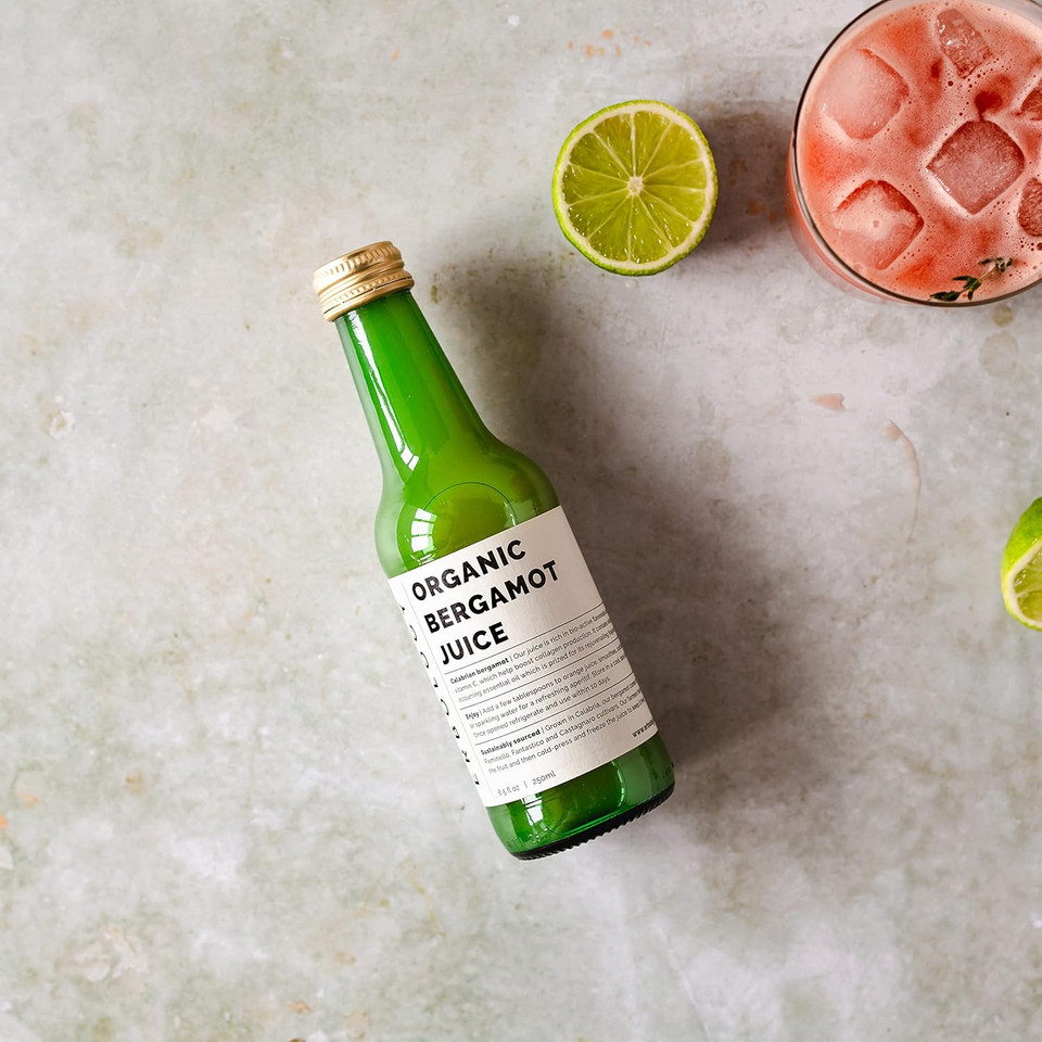 100% Organic Bergamot Juice 8.5 Fl Oz - Supports Immunity And Collagen Production - Rich In Vitamin C And Bioactive Flavonoids - Straight From Farm In Italy - Undiluted - No Added Sugar - Non-Gmo