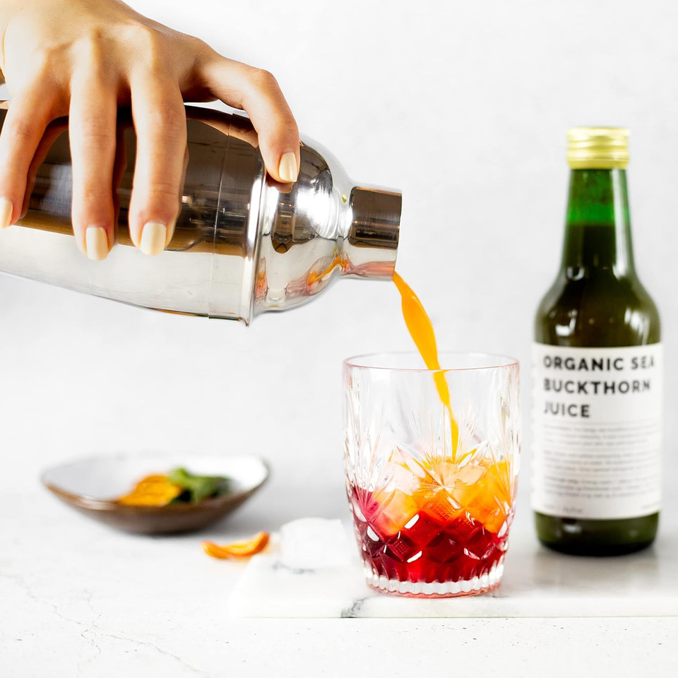 100% Organic Sea Buckthorn Juice 8.5 Fl Oz - Supports Immunity And Boosts Energy - High In Vitamin C, Omega-7 And Beta-Carotene - Undiluted - No Added Sugar - Non-Gmo - Recyclable Glass Bottle