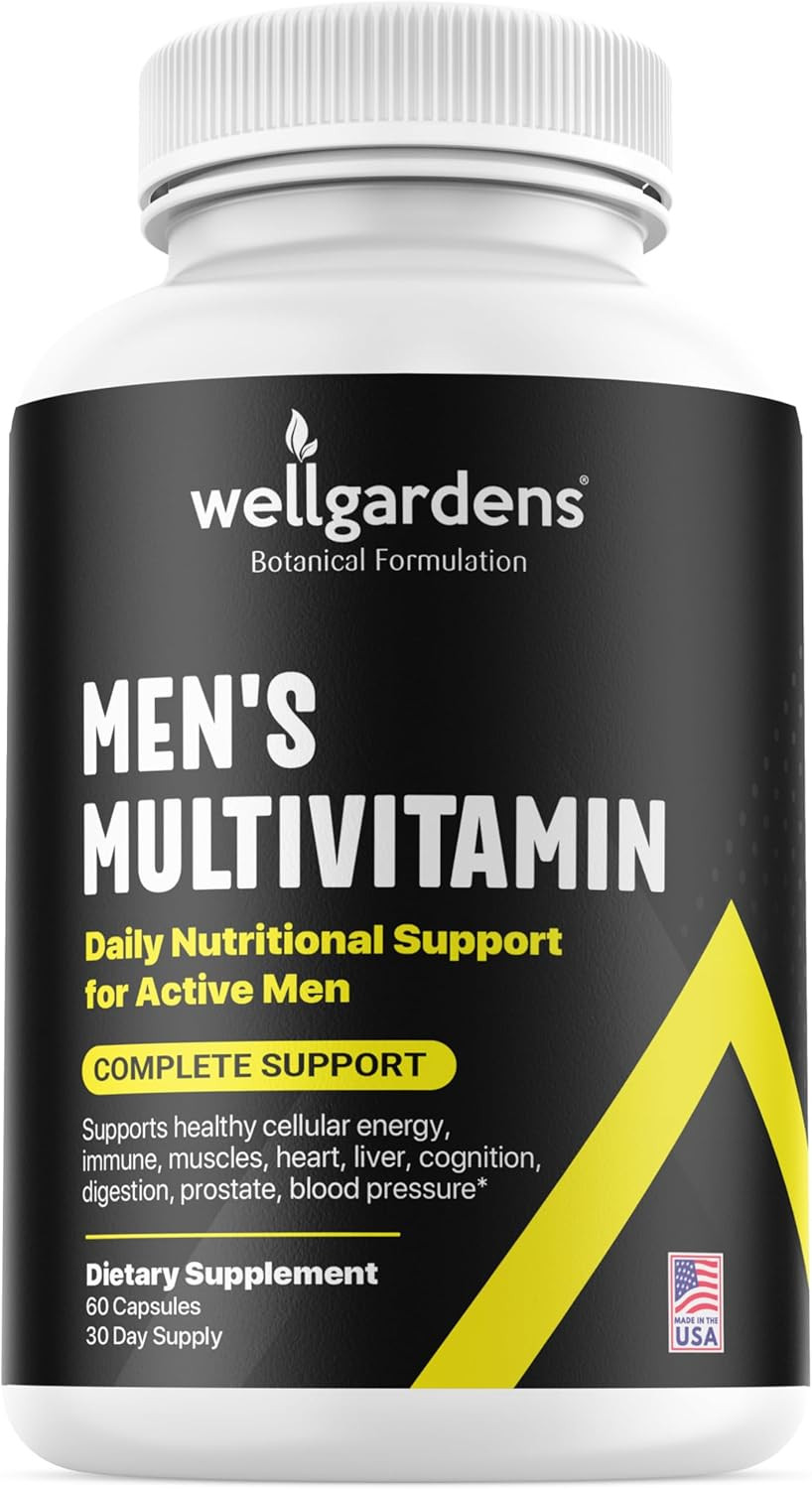 100% Pure Multivitamin For Men - Daily Mens Multivitamins, Multiminerals Supplement For Energy, Focus, Performance, Immune And Male Support - Vitamin A, C, D, E, B12, Calcium, Magnesium, Zinc And More