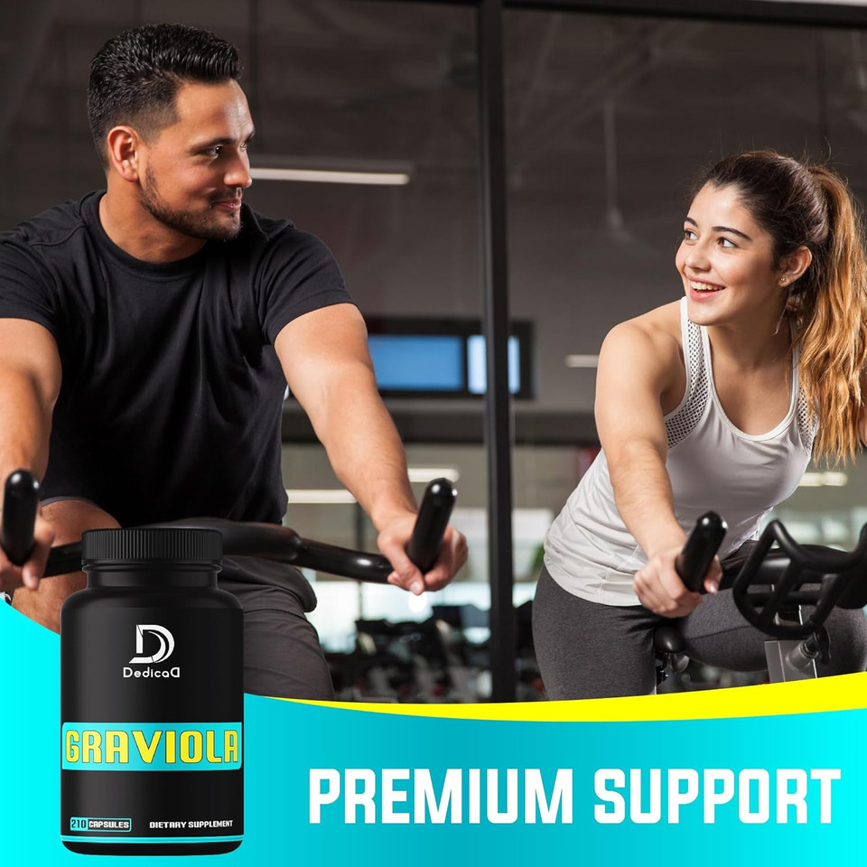 1000Mg Organic Soursop Graviola Leaves Capsules - Soursop Fruit Advanced Formula For Body Balance, Comfortable Mood, Strength & Immune System - 210 Counts For 105 Servings