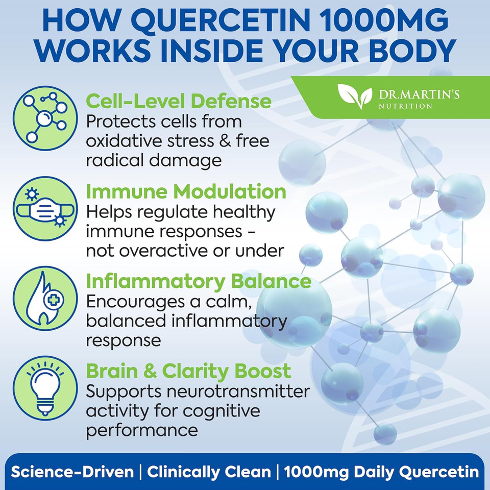 1000Mg Quercetin - 200 Capsules | Immune Support, Antioxidant For Seasonal Sinus Relief & Cardiovascular Health | Maintains Inflammatory & Immune Responses | Men & Women