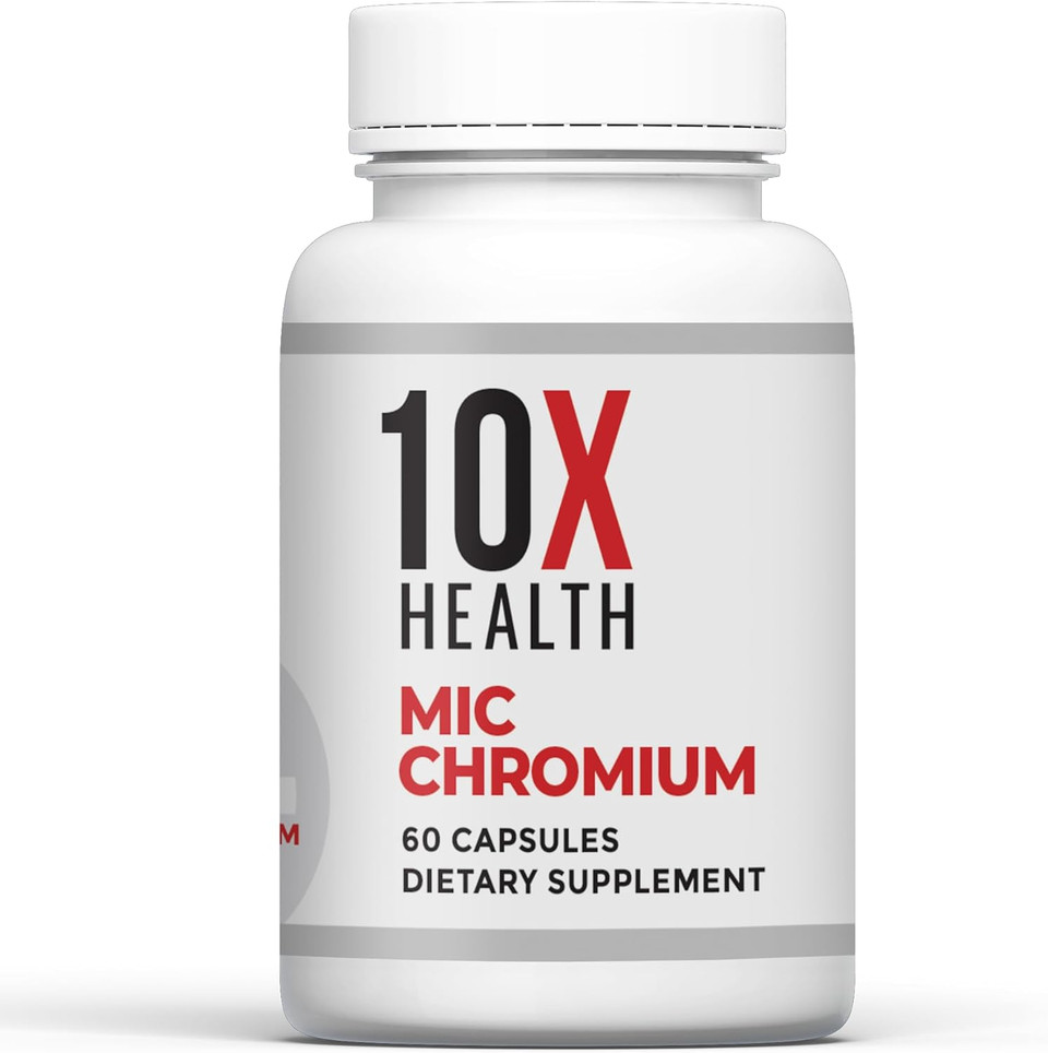 10X Health Mic Chromium Supplement With Choline, Inositol & L Methionine - 60 Capsules