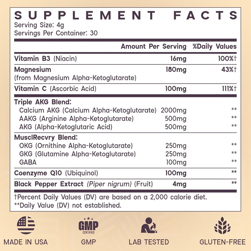 11-In-1 Akg Supplement  Calcium Akg, Aakg, Okg, Gkg  Supports Mitochondria, Cellular Energy, Longevity & Age Defense  High Absorption  30 Servings