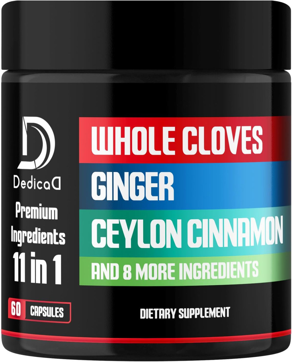 11In1 Cloves Whole Organic With Ginger, Ceylon Cinnamon And 8 Other More - Digestive, Immune System, Mood Support - 60 Capsules - 30 Days Supply