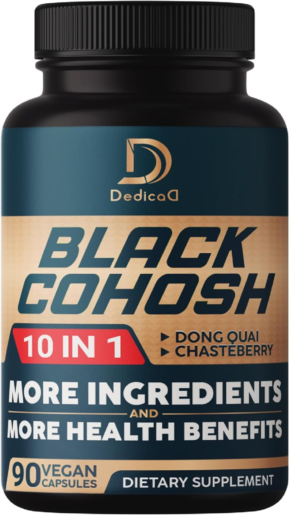 12In1 Black Cohosh 5-Month Supply For Menopause Support Supplement With Dong Quai, Chasteberry, Red Raspberry, Licorice, Wild Yam & More - 150 Capsules
