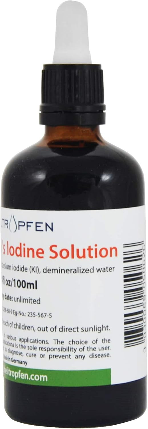 2% Lugols Iodine Solution | 33.8 Fl Oz - 1000 Ml | Made With 2 Percent Iodine And 4% Potassium Iodide | Glass Bottle | Lugol'S Solution | Heiltropfen®
