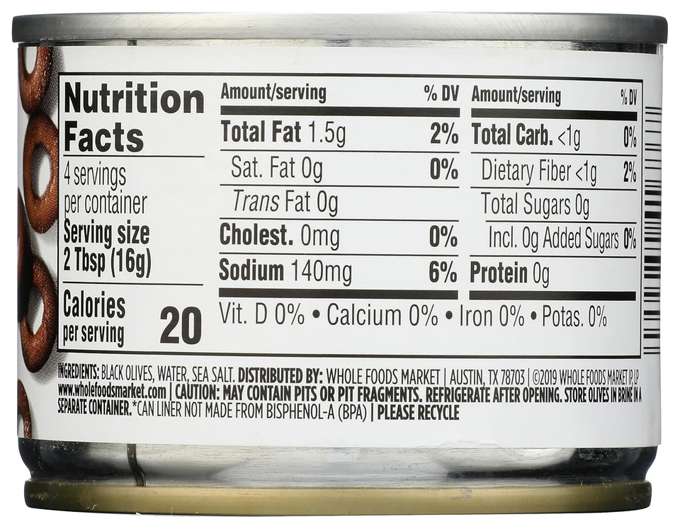 365 By Whole Foods Market, Ripe Sliced Olives, 2.25 Ounce