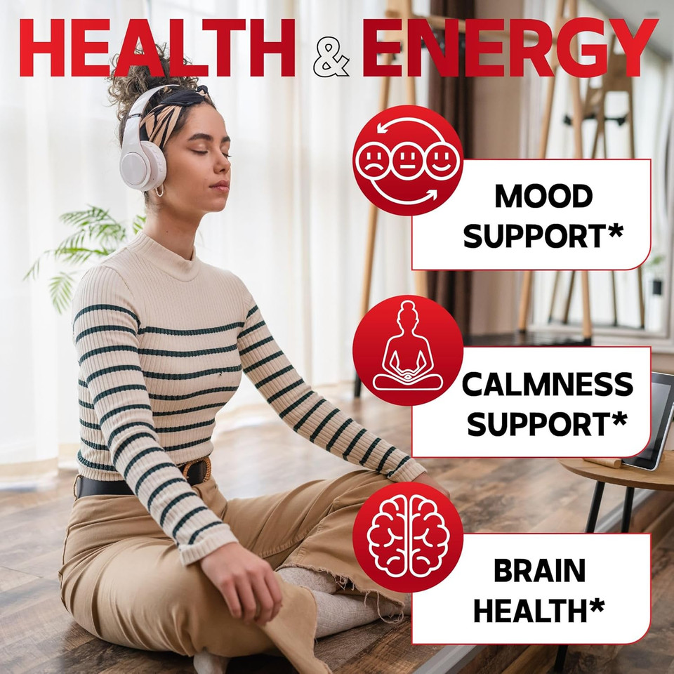 5 Htp Supplement 1010Mg - 60 Capsules - 3In1 Combined With Vitamin B6, L-Tryptophan - Comfortable Mood, Brain Health, Body Management & Immune System Support