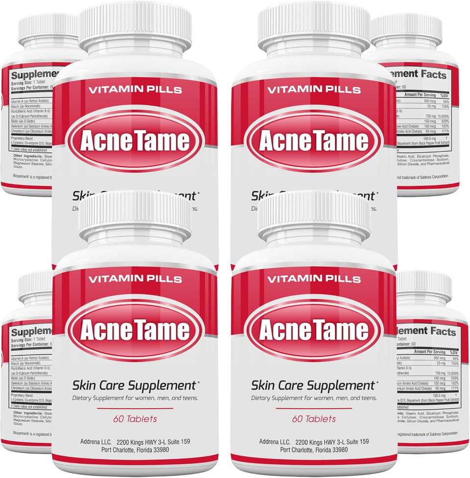 Acne Pills Supplement- Clear Skin Vitamins Pill For Oily Skin Treatment, Hormonal Blemishes, Anti Spots & Cystic Acnes Supplements For Women, Men, Teens & Adults- 240 Oral Tablets