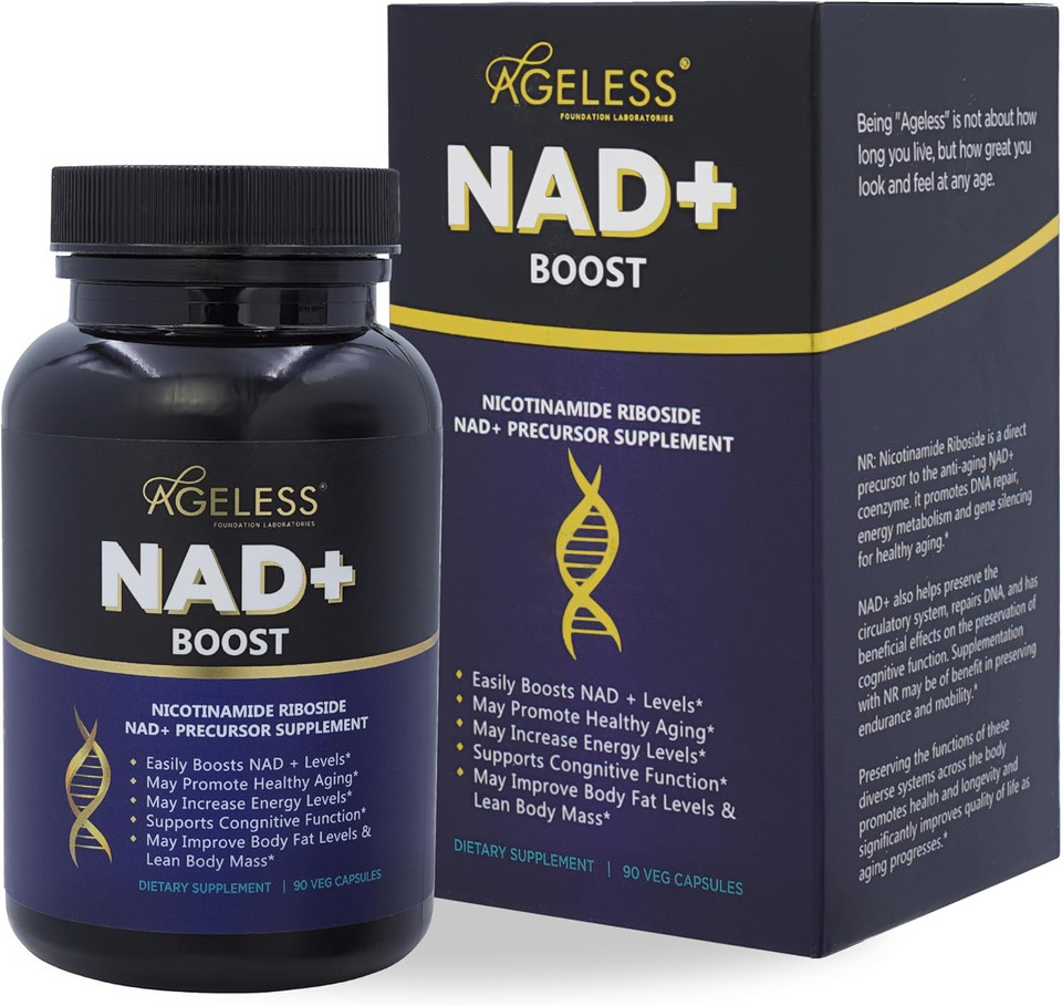 Ageless Nad Supplements For Women & Men | High Purity 300Mg Nicotinamide Riboside Chloride | Nmn Supplement For Anti-Aging | Support Energy, Focus, Body Fat And Cognitive Function 30 Count