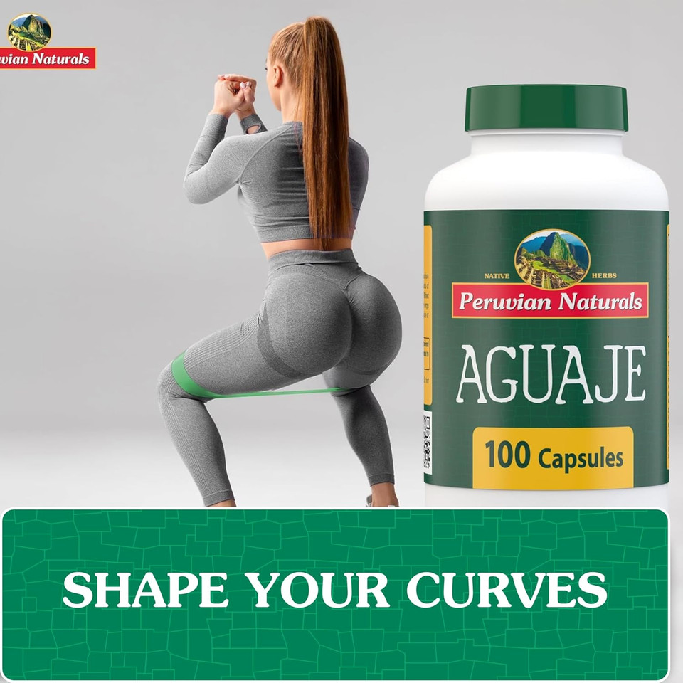 Aguaje Capsules For Women 100 Pills - Natural Curves For Female Health Supplement, Powerful Hormone Balance, Buriti Fruit, Non-Gmo, Vegan - Peruvian Naturals