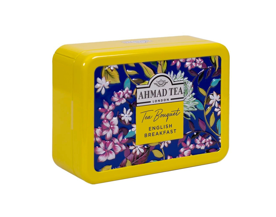 Ahmad Tea Bouquet English Breakfast Caddy | Gift | 10 Tea Bags Sachets